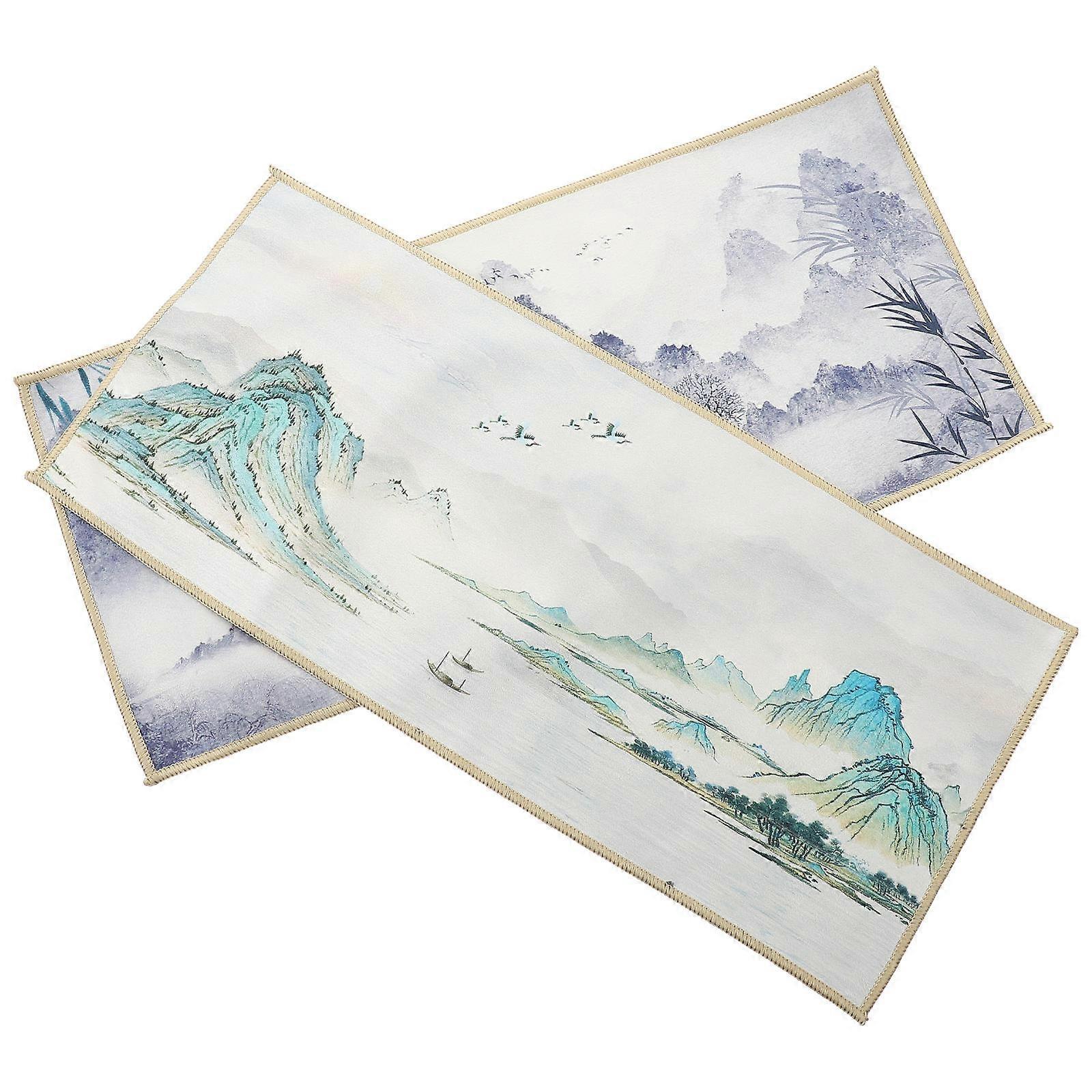 6Pcs Rectangular Vintage Tea Towel For Tea Ceremony Water Absorption Suitable For Kitchen And Household Use
