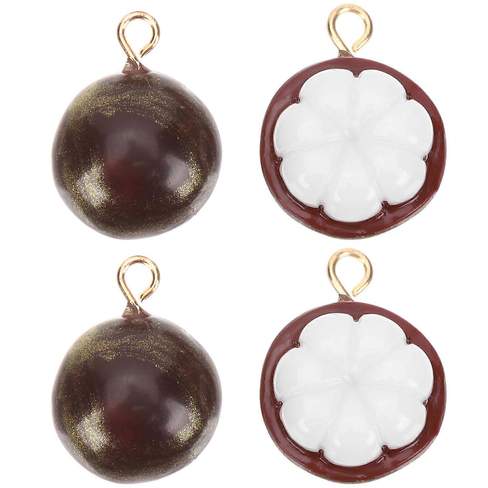 Adorable Fruit Charms 20Pcs Mangosteen Charms Jewelry Making For DIY Craft Projects Assorted Color Key Chain Accessory