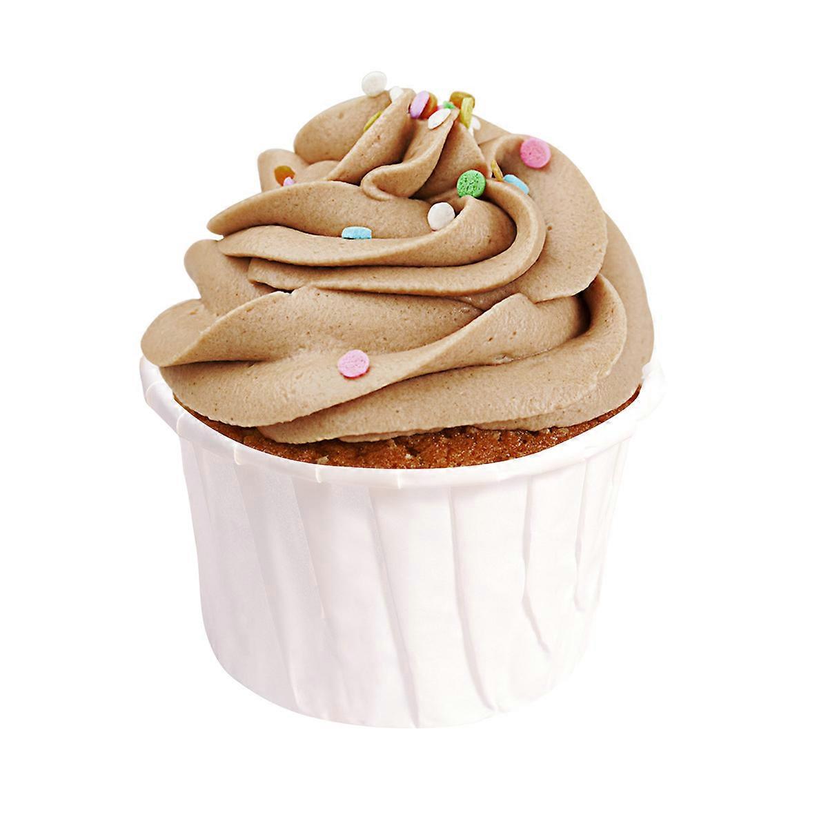 Heat Resistant Baking Cake Cup Square Curled Edge Decorative 100Pcs White