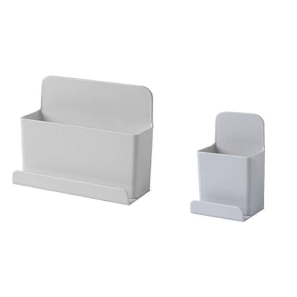 Media Organizer Wall Mounted Storage Box for Remote Controllers 4Pcs Grey