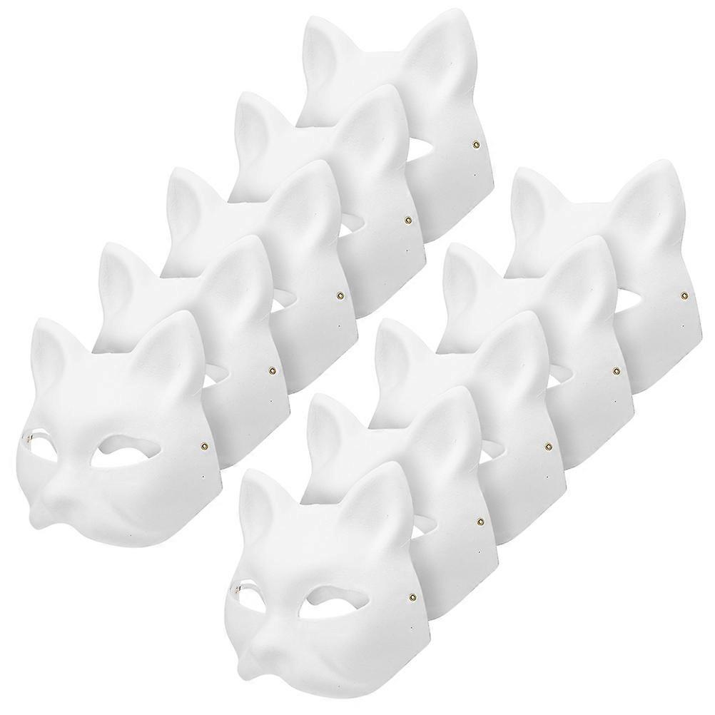 Cat Mask Paper Blank Masks for Cosplay and DIY Painting 48Pcs