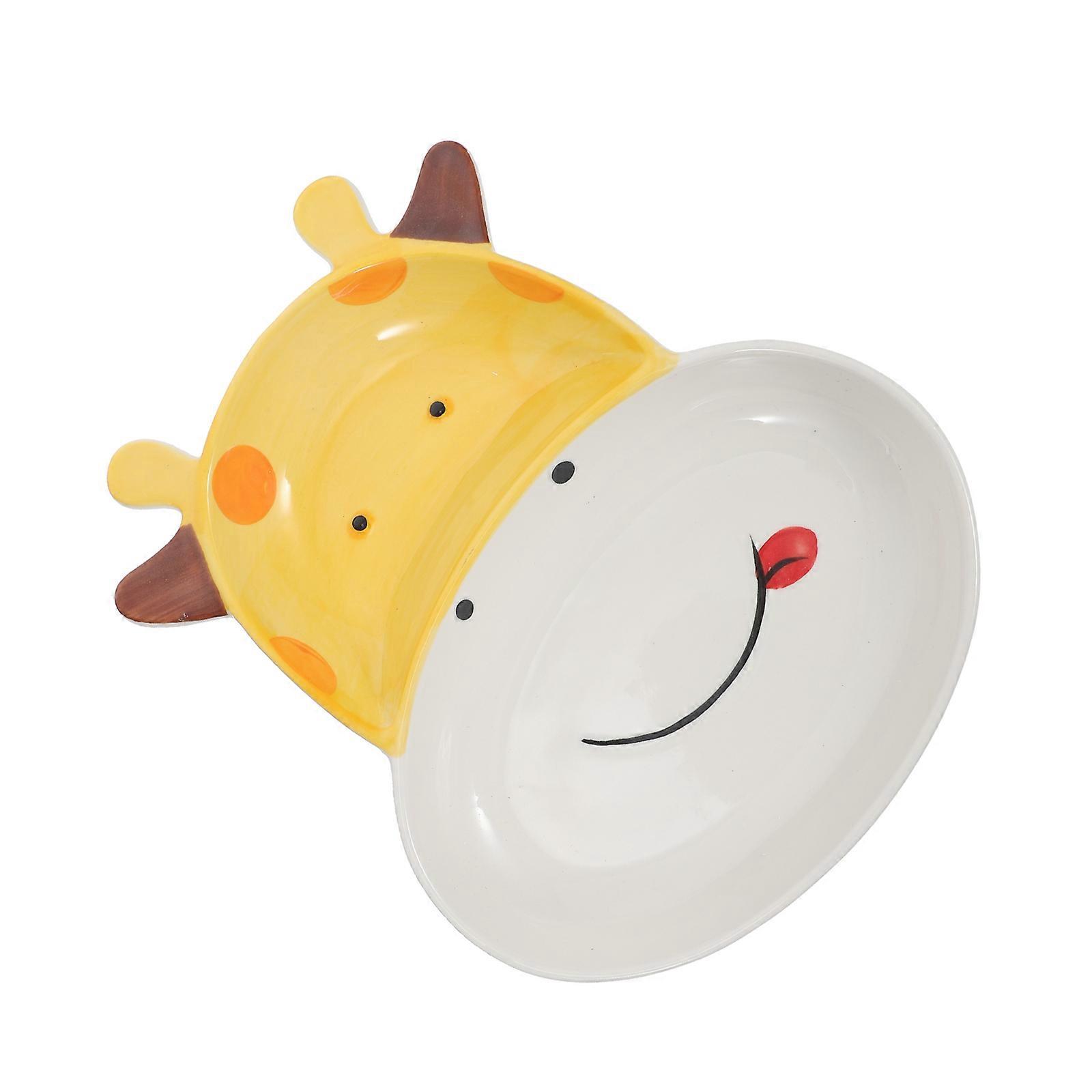 Divided Serving Plate Ceramic Children Plate Mealtime Irregular Shape Easy to Clean 1Set