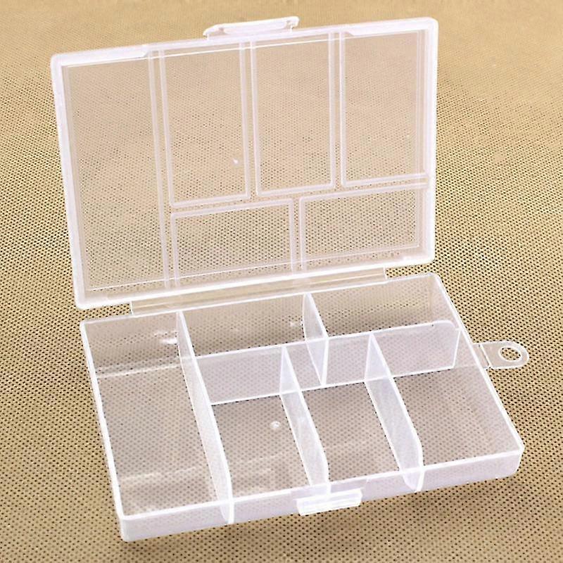2025 Portable Plastic 6-Compartment Storage Container Small Case Transparent Box