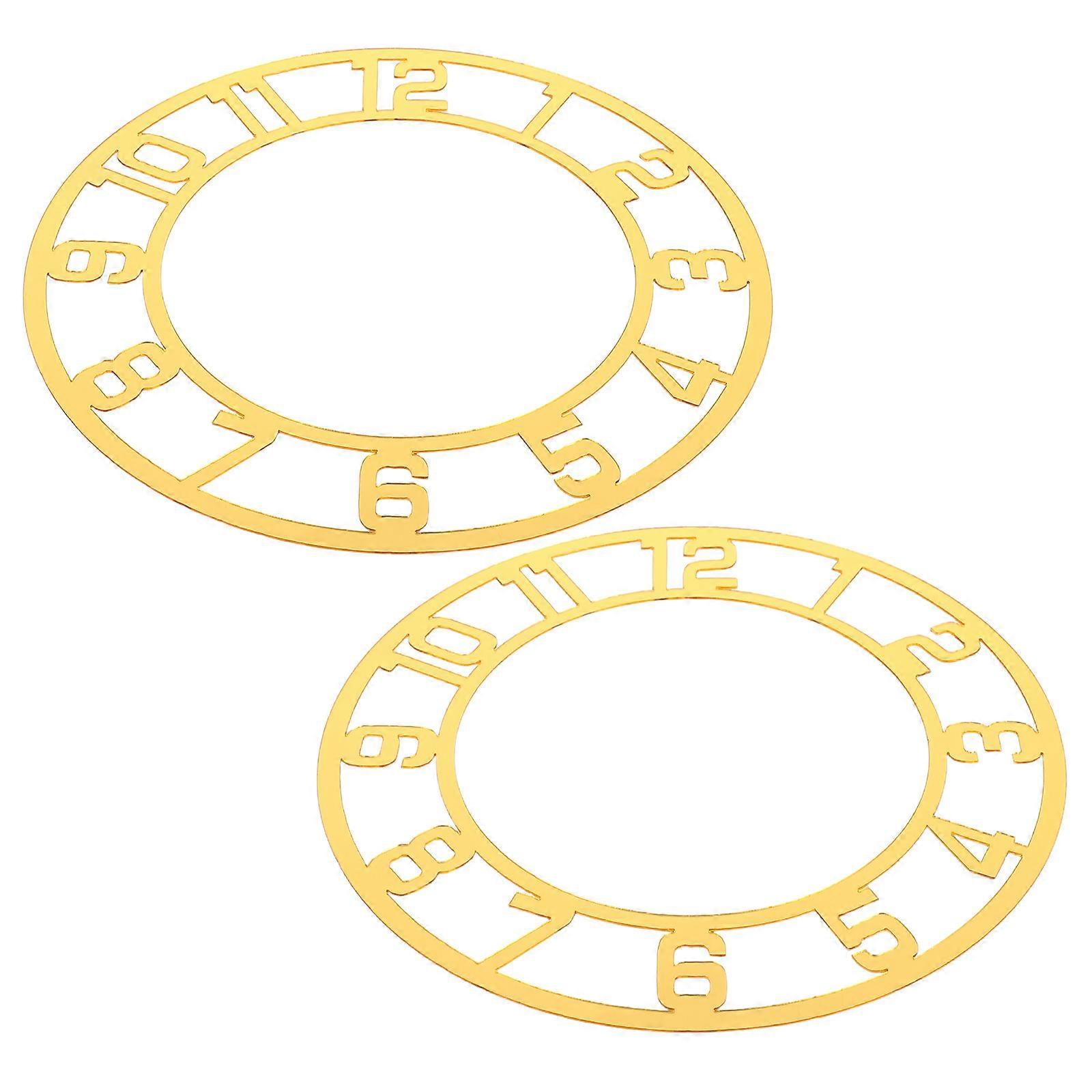 Decorative Acrylic Wall Clock Face with Arabic Numerals 6Pcs