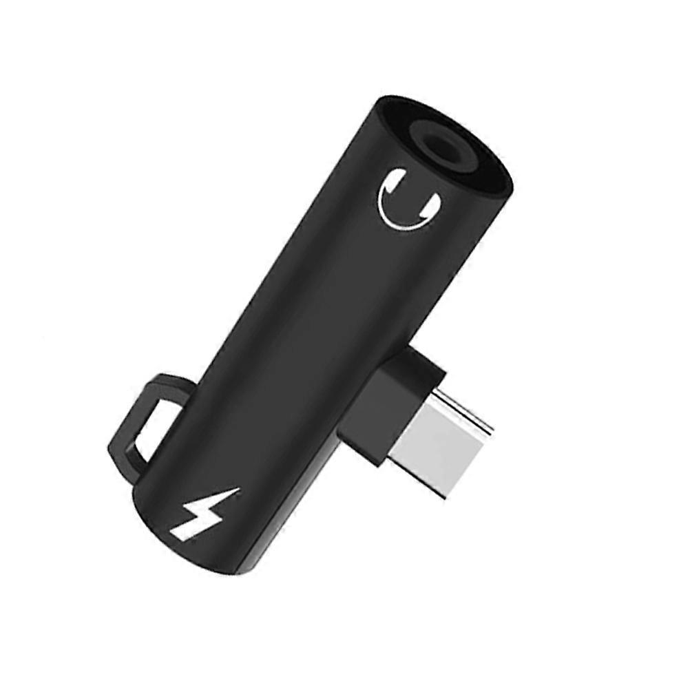 USB C Earphone Adapter for Audio and Charge 2Pcs Black