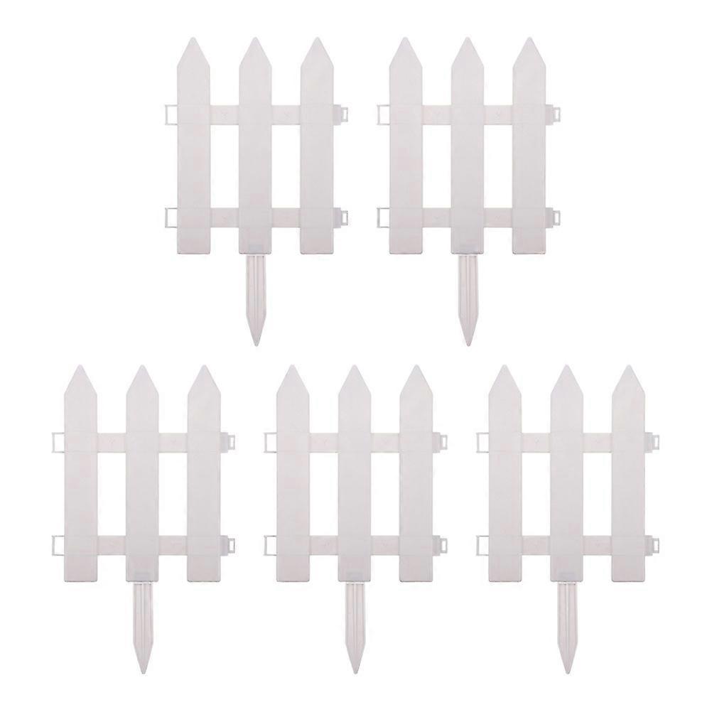 White Plastic Flowerbed Edgings For Lawn And Terrace Decoration With Rectangular Shape And Pathway Definition Function 5 Sets