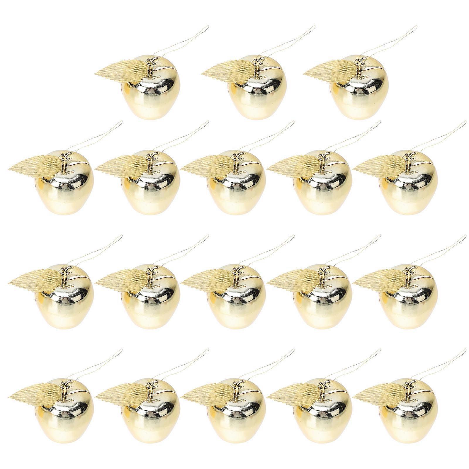 Plastic Christmas Apple Pendants Decorative Hanging Ornaments 24Pcs