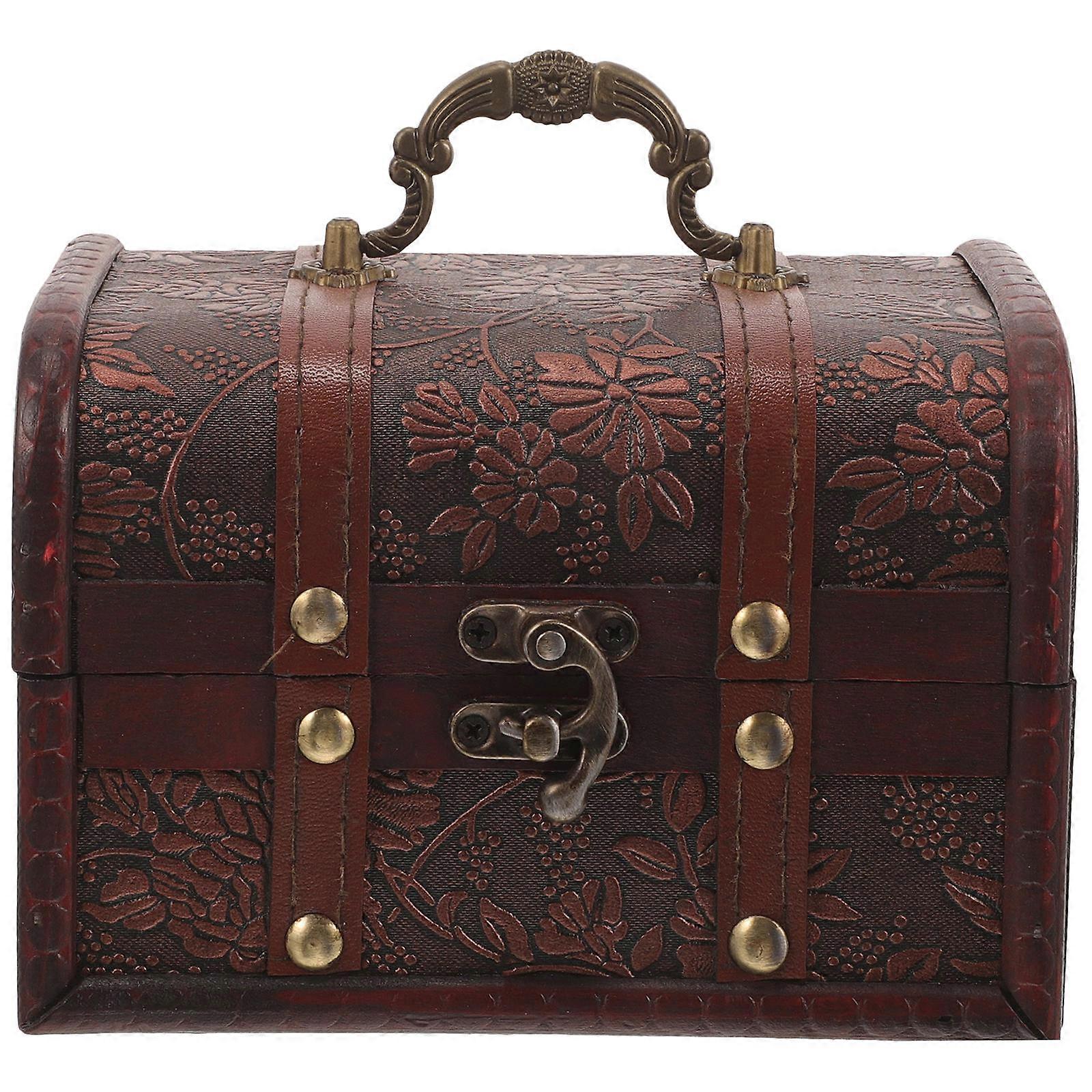 Wooden Keepsake Box Coin Box for Storage Use 4Pcs Vintage Storage Organizer