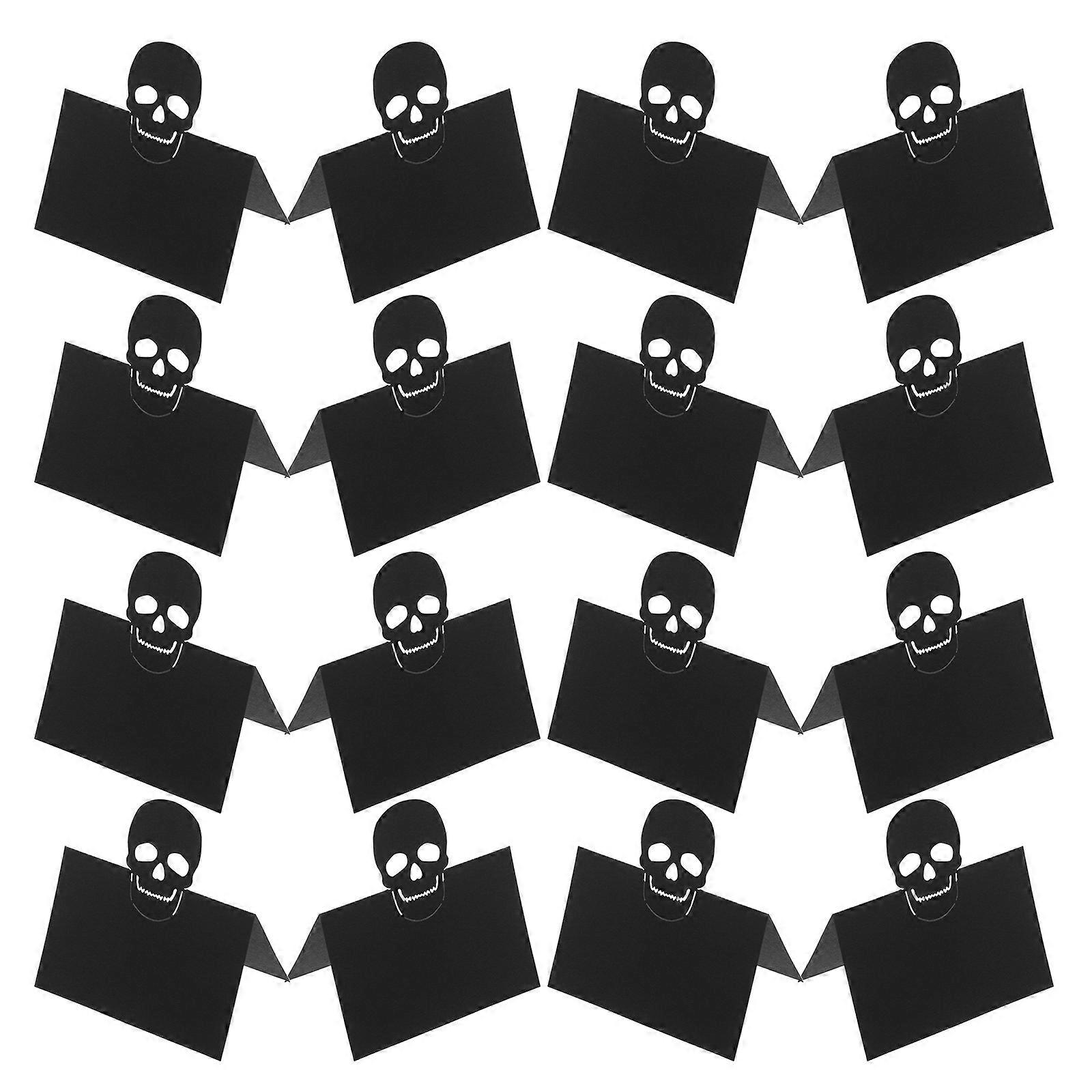 Skull Table Place Name Cards for Halloween Dinner 200Pcs Paper