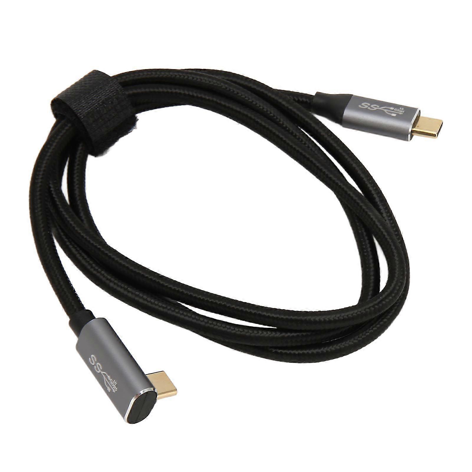 USB C to 90 Degree USB C Cable 100W USB3.1 Gen2 10Gbps 4K 60Hz Right Angle Type C to Type C Data Cable for Steam Deck 200cm / 78.7in