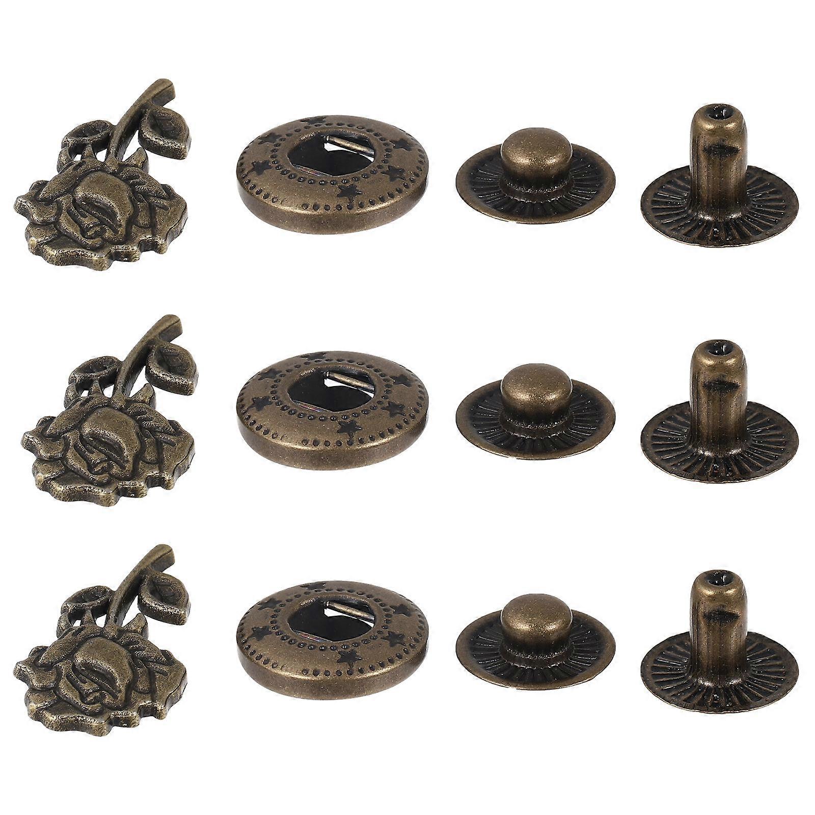 DIY Snap Fasteners Clothes Repair Buttons Alloy Buttons for 20Sets Use