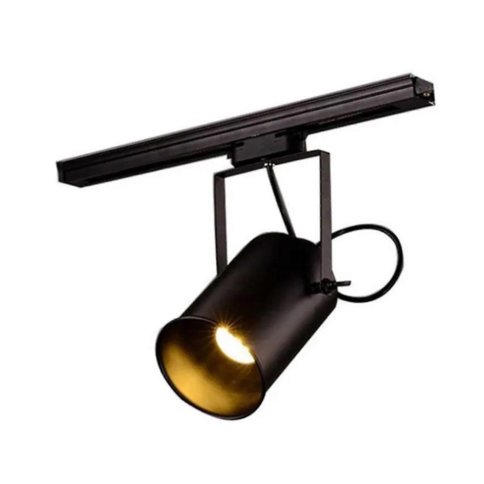 Track Spotlights Industrial Vintage Black E27 Socket Ceiling Track Lighting 1Phase Rail Clothing Bar Store Display