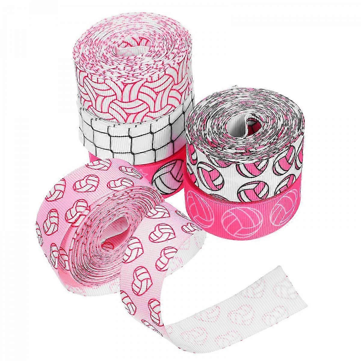 Sports Themed Ribbon 6Pcs Grosgrain With Soft Texture For DIY Crafting And Cheer Team Decoration Projects
