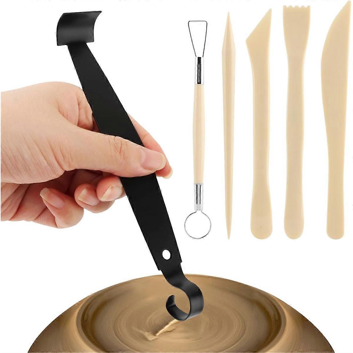Pottery Trimming Tools with 5pcs Ceramic Clay Trimming Widgets Double Ended Pottery Tool for Carvin