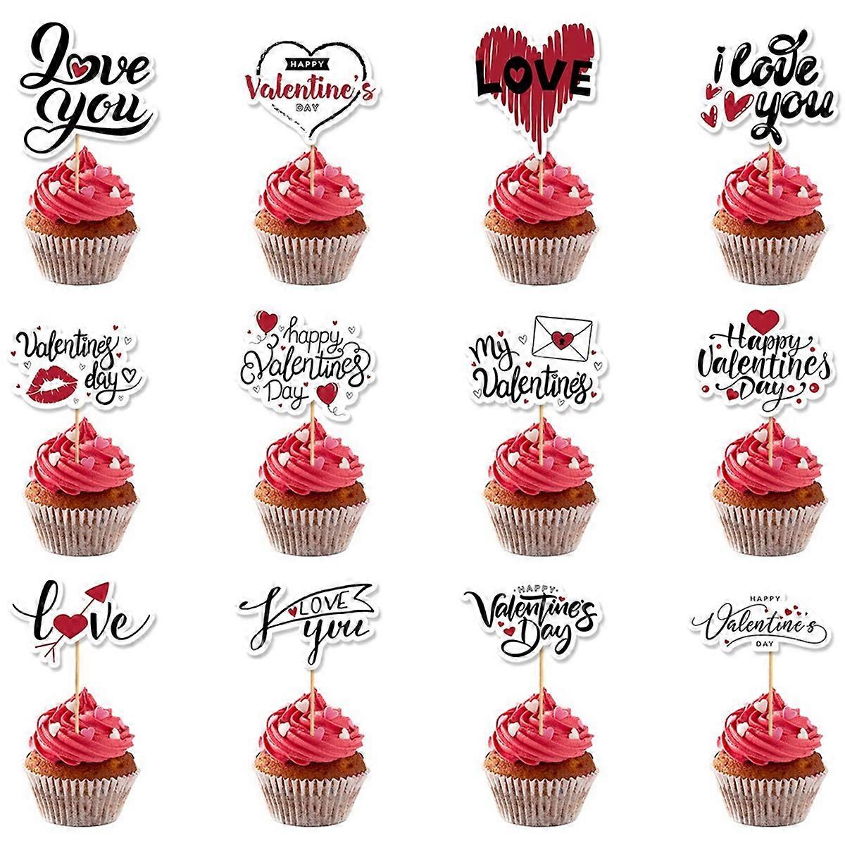 48Pcs Valentine'S Day Cake Toppers