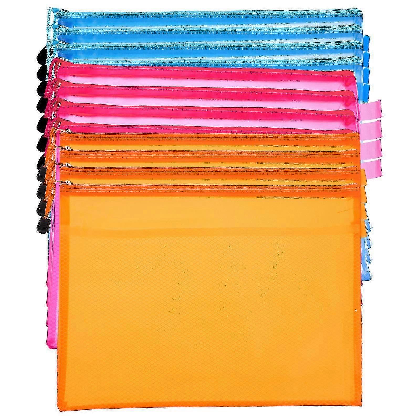 12pcs Visible Zipper Pouch File Zipper Pouch Zipper Papers Bag Document Organizer Pouch