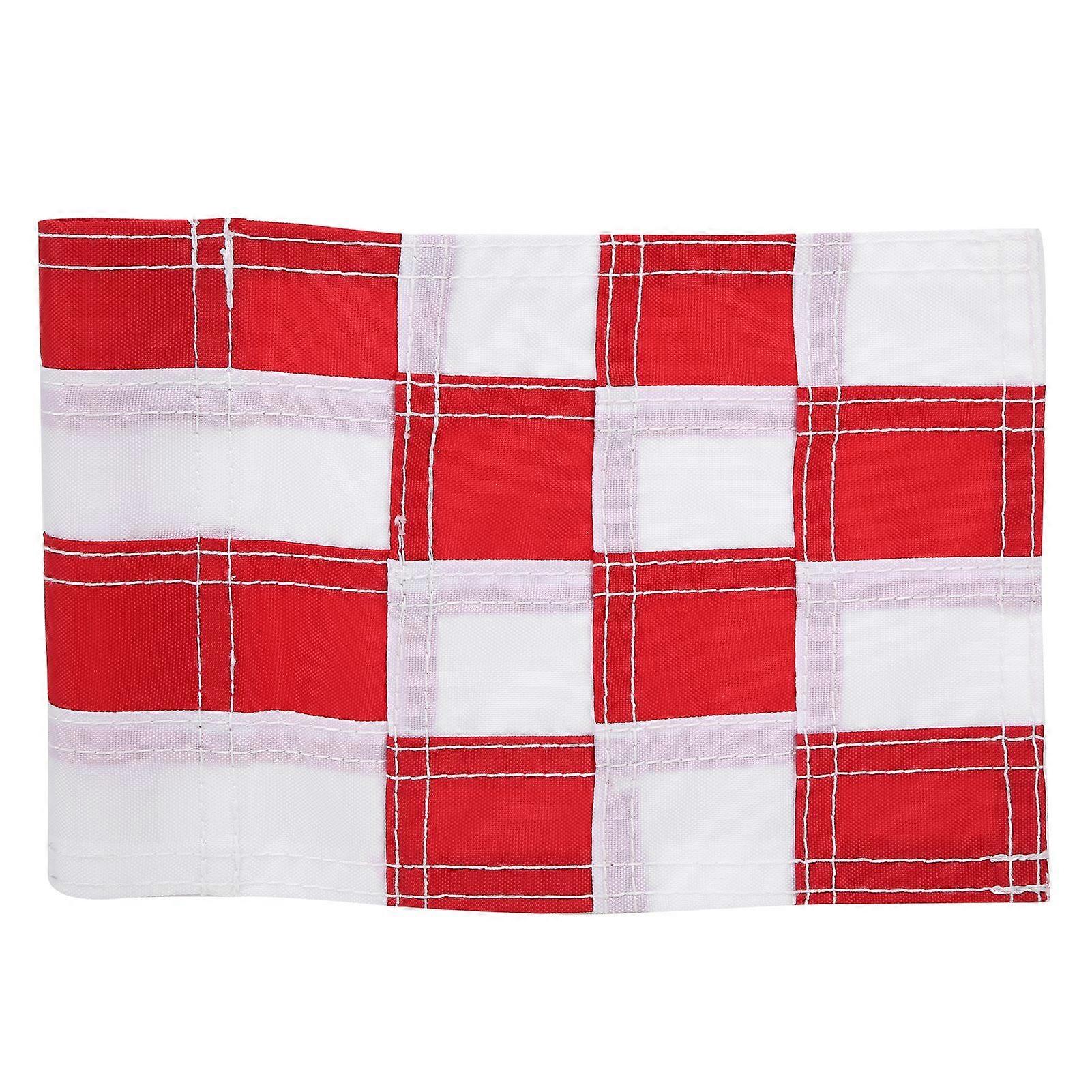 Checkered Backyard Practice Golf Hole Pole Cup Flags Golf Putting Green Flags Flagsticks(Red &amp; White )