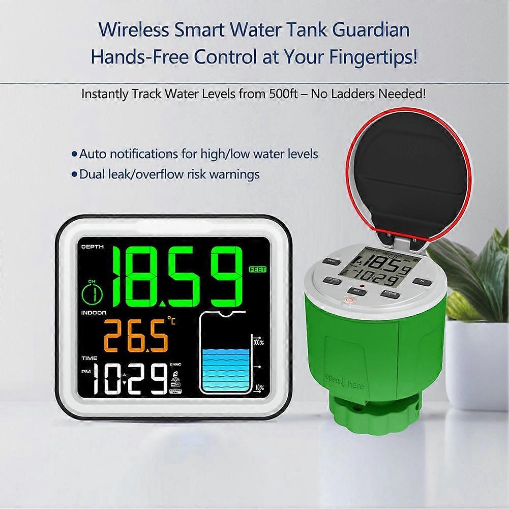 Ultrasonic Level Gauge Wireless LCD Display IP68 Water Tank Liquid Meter Solar Powered 150m Remote M