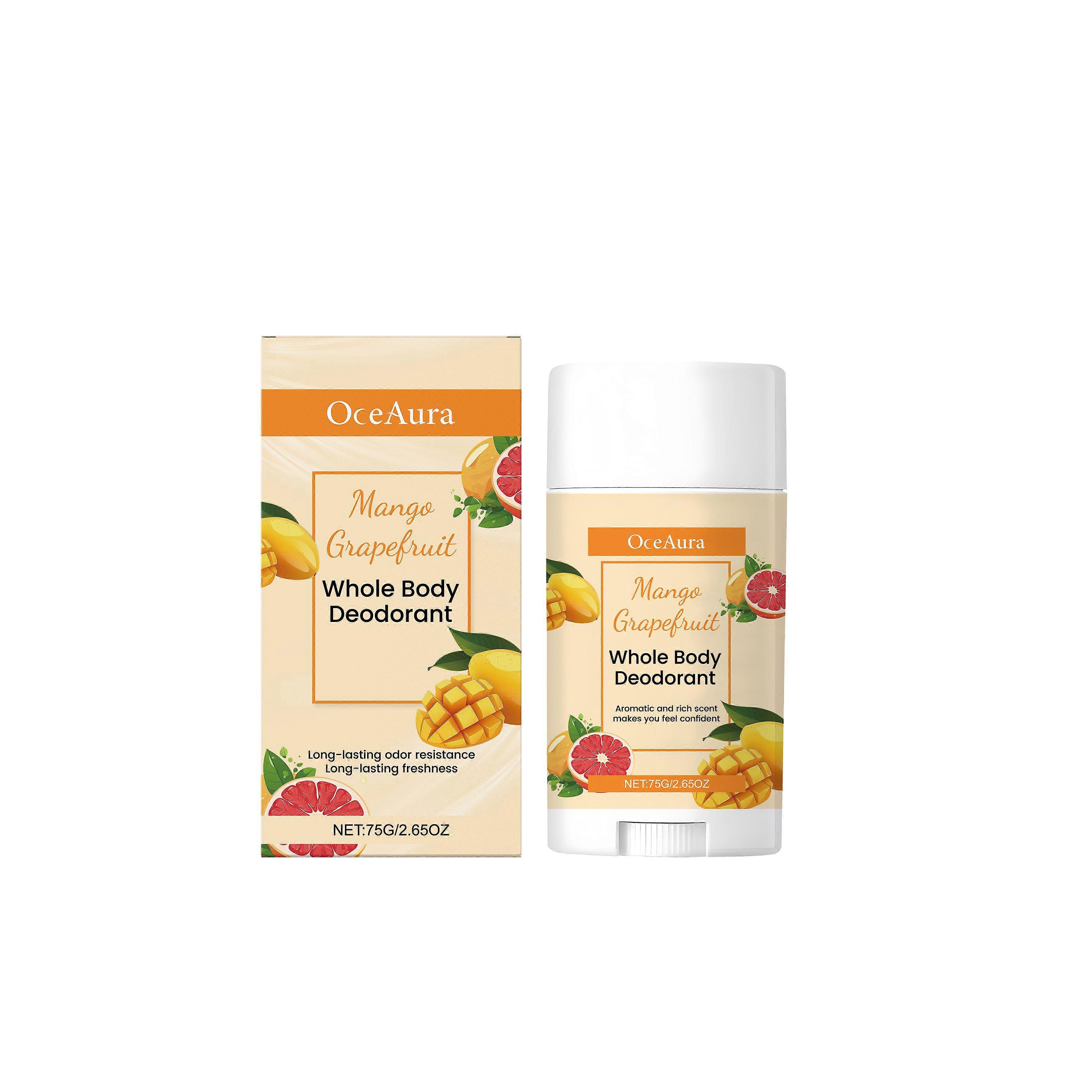OceAura Mango And Grapefruit Scented Body Care Stick For Underarm Cleansing With A Refreshing And Non-Sticky Odor. Apply This Care Stick