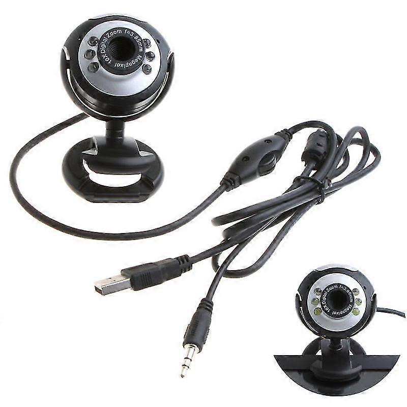 6 LED Hd Webcam USB 2.0 50.0m Pc Câmera Web Cam com microfone para computador pc round