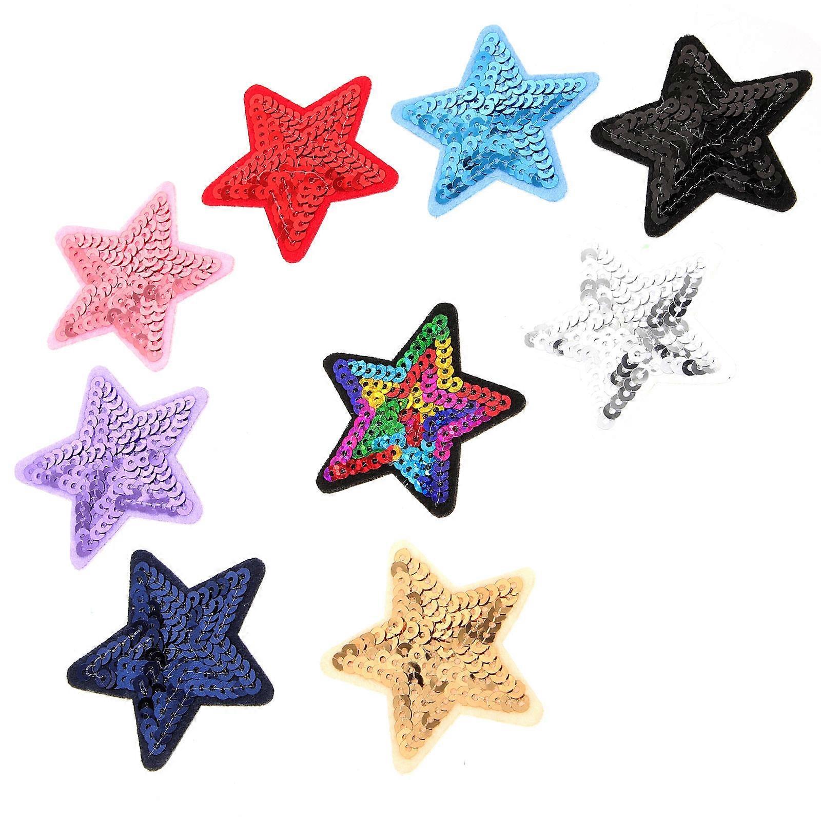 Self-Adhesive Star Patches for Sewing 9Pcs Sequins Appliques DIY Clothes
