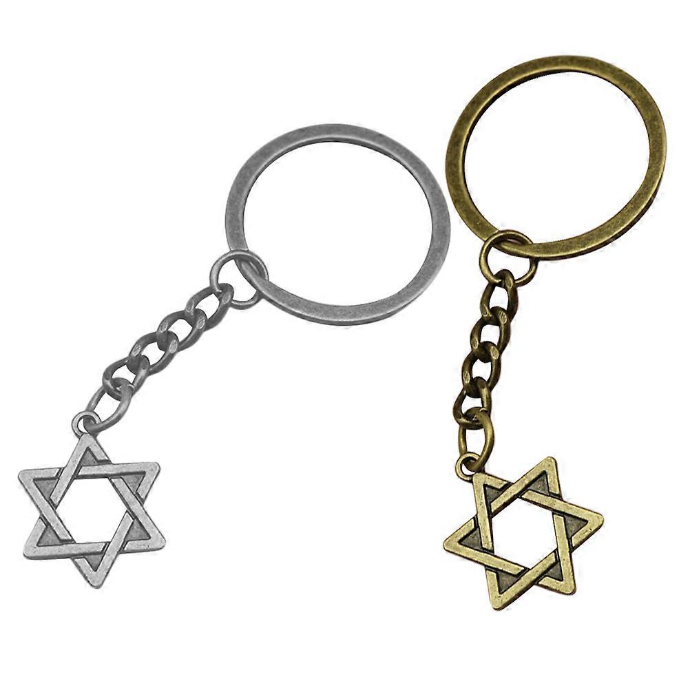 Halloween Keyring Six-Pointed Star Keychain for Car Keys 10Pcs