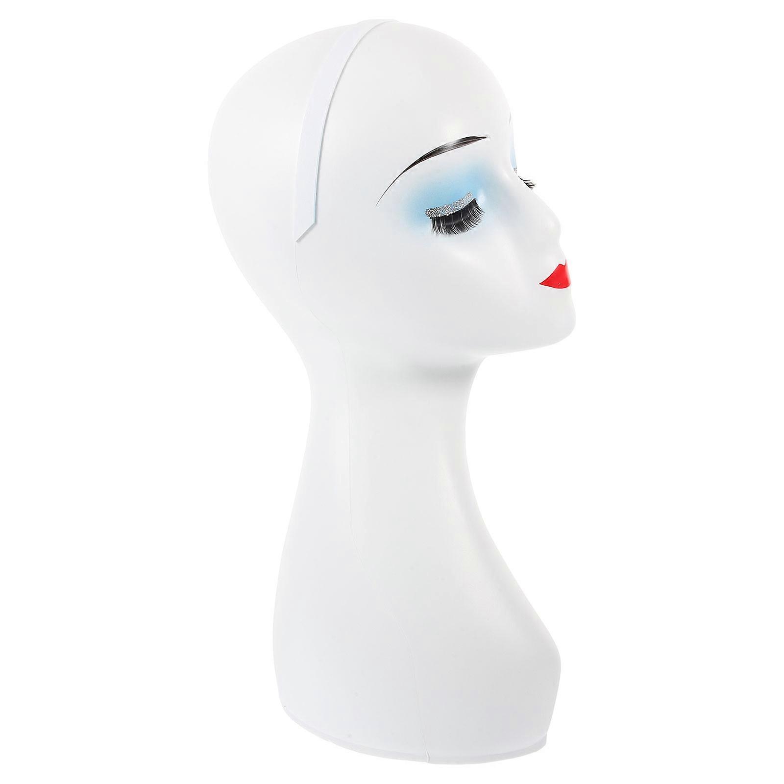 Wig Display Holder for Display 2Pcs Plastic Mannequin Head White Wig Stand