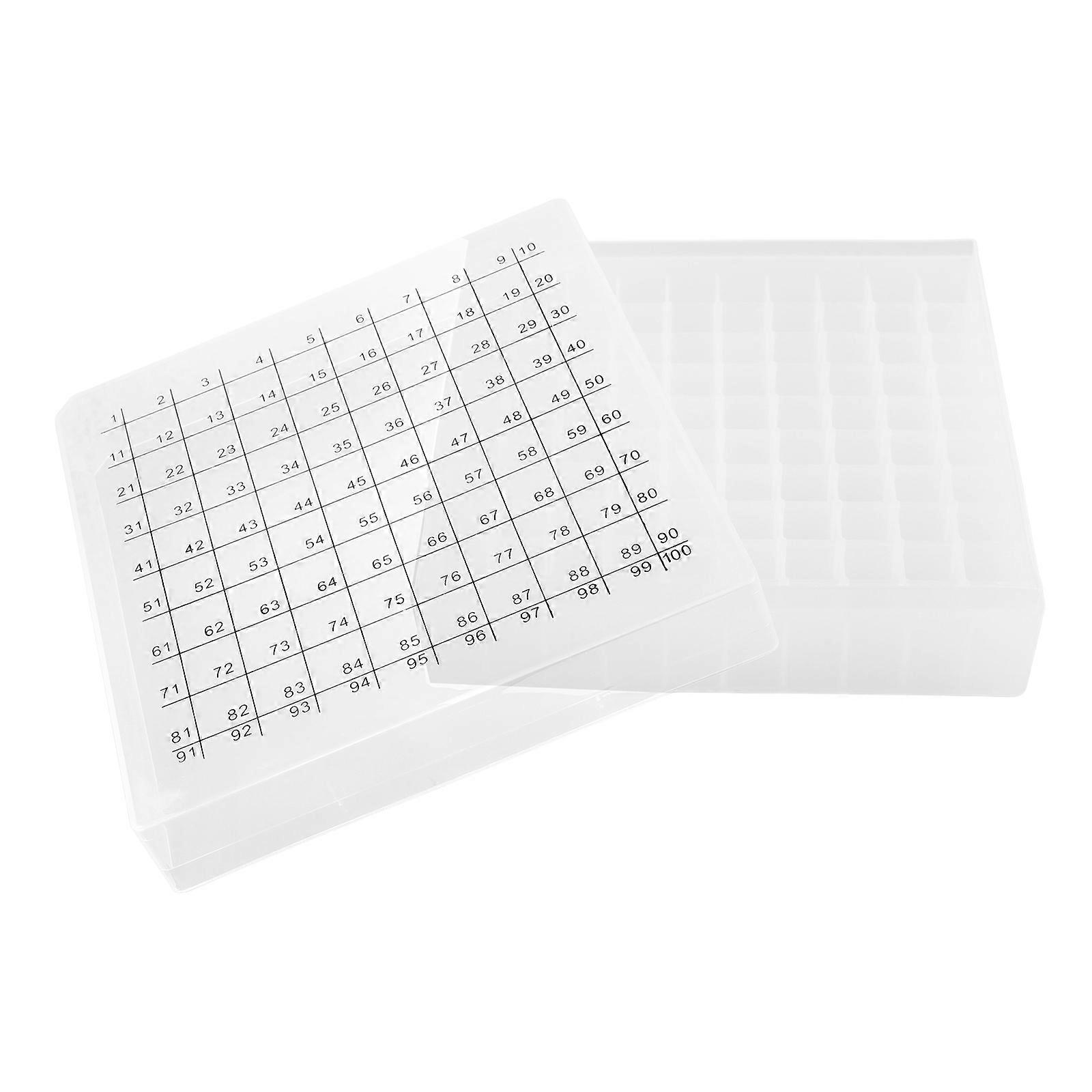 Cryogenic Storage Box Plastic Tubes Holder For Laboratory Use Multicompartment Design Transparent 1Pcs