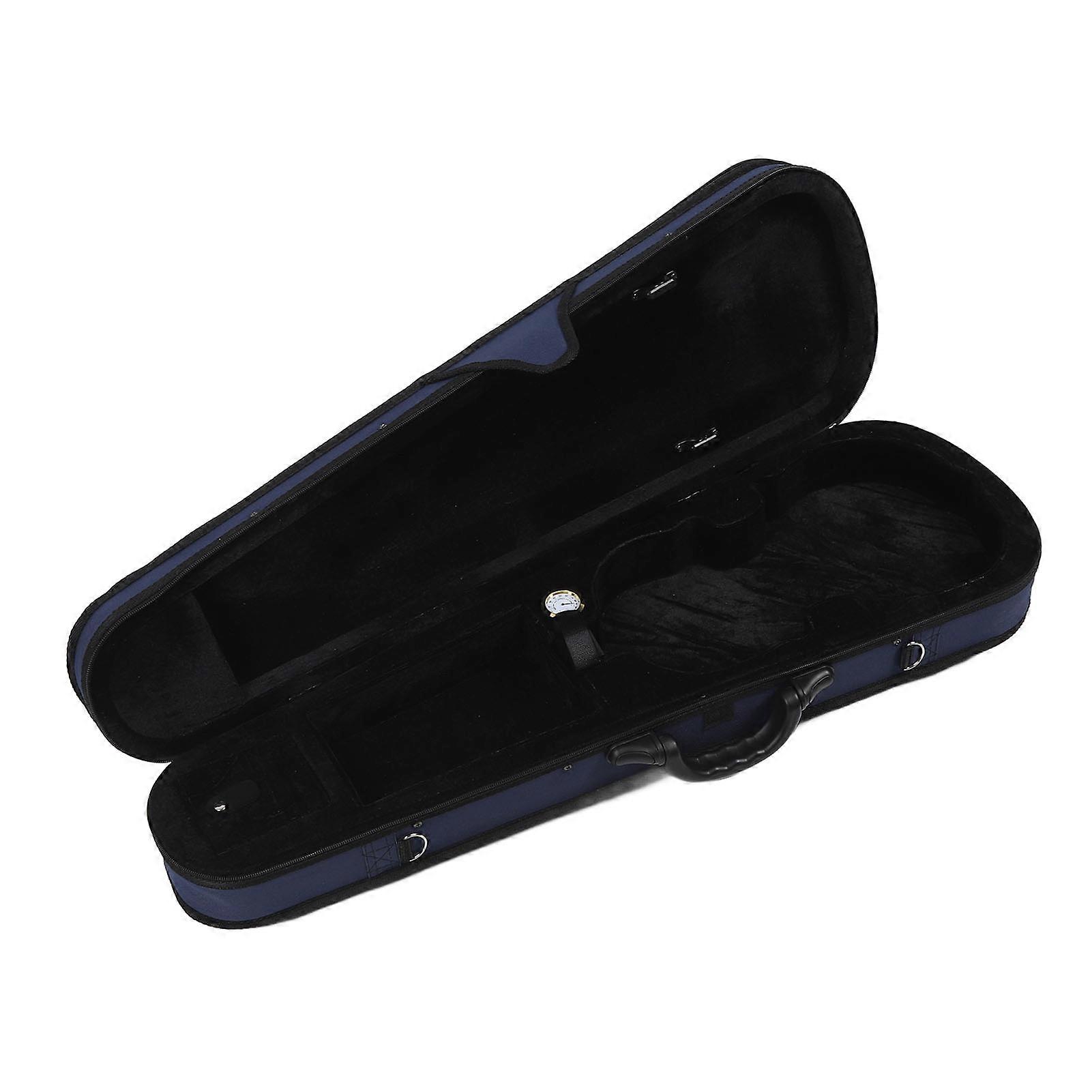 4/4 Violin Case Triangle Lightweight Oxford Cloth with Humidity Meter