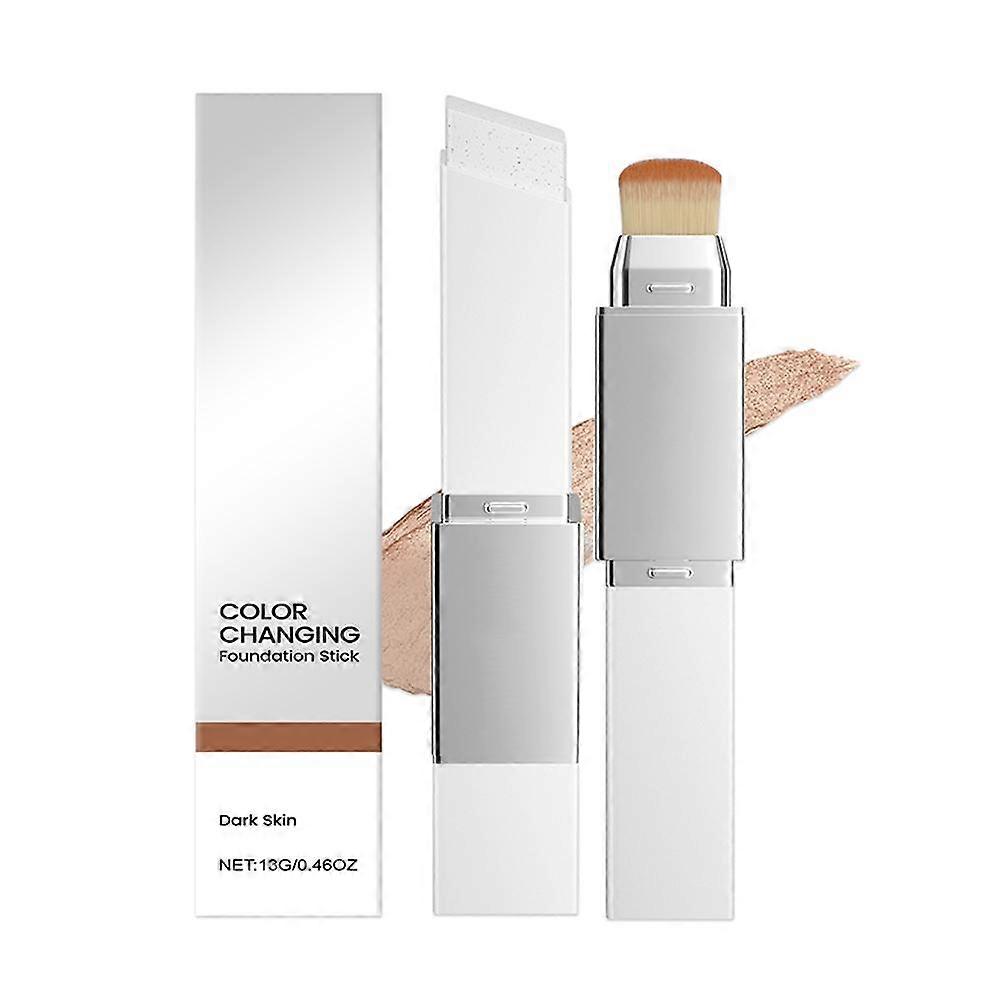 2-in-1 Color Changing Foundation Stick for Natural Matte Finish Lightweight Hydrating Makeup