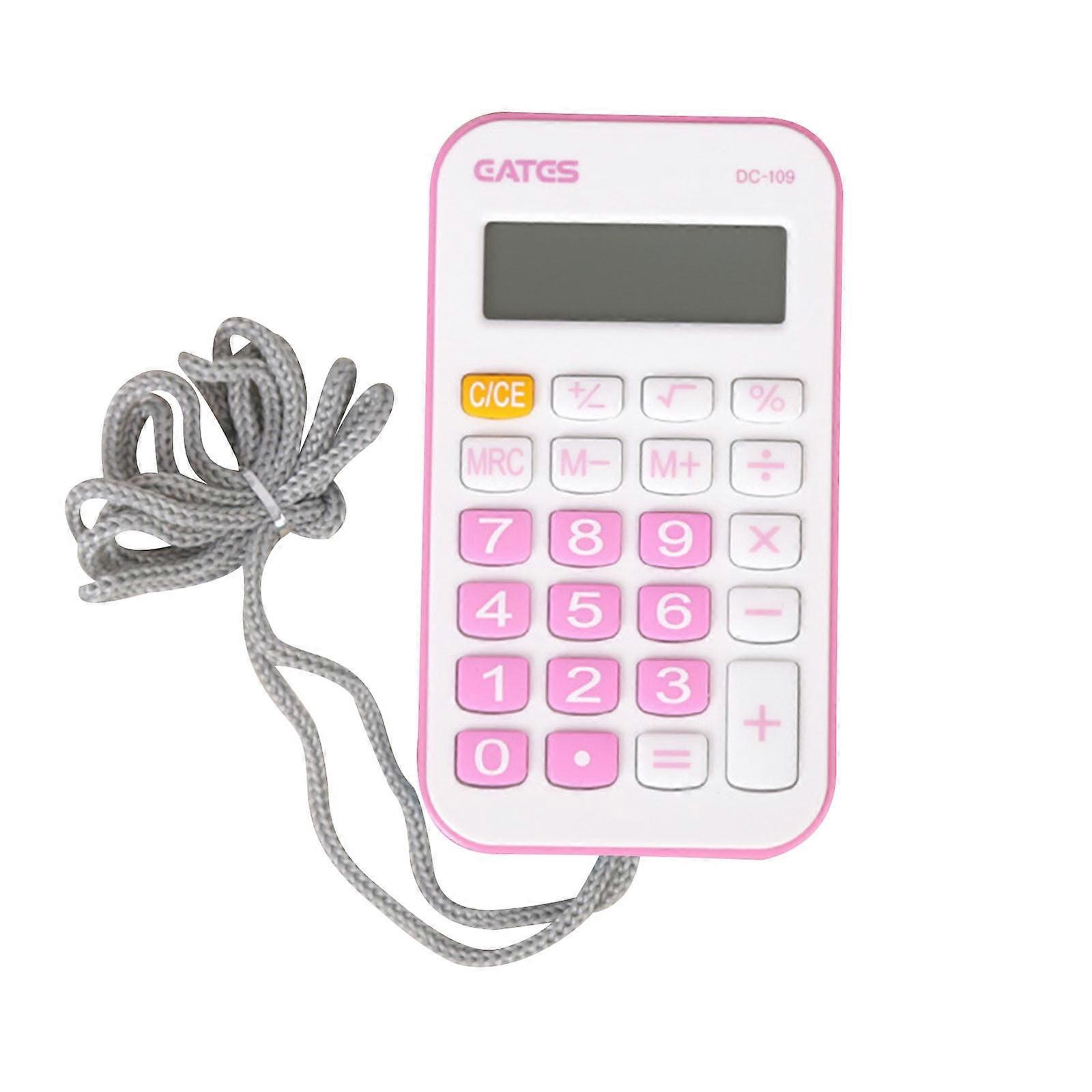 Lksixu 8-Digit Desktop Calculator with LCD Display, Pocket Size with Lanyard, Portable Electronic Calculator for Students, Kids, Back to School