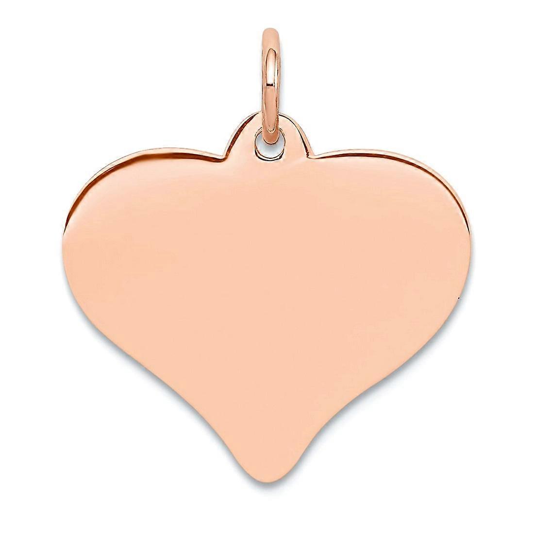 14 קראט מוצק צהוב זהב אהבה לב דיסק קסם שרשרת תליון לנשים