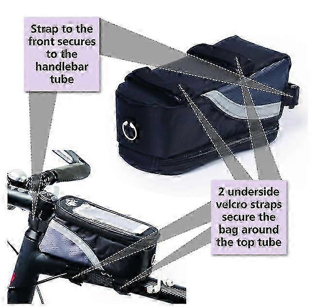 Bike Frame Front Top Tube Bag Touch Screen color blue