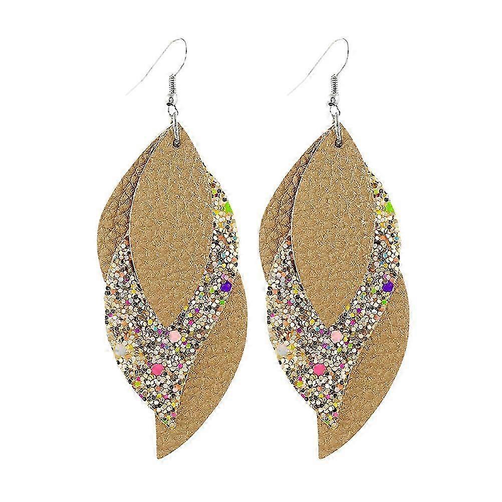 Sequin Drop Earrings Three Laye for Women's