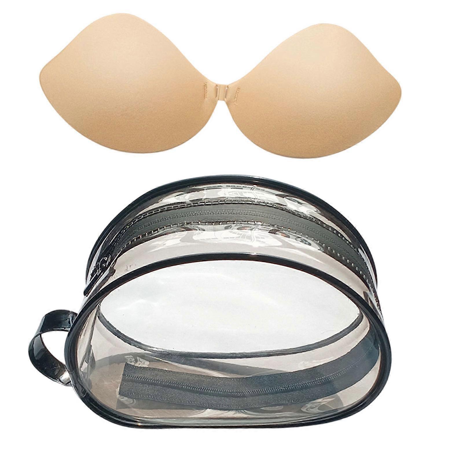 Women's Silicone Adhesive Bra Invisible Push Up Reusable Nipple Covers Pasties for Backless and Strapless Dresses  color D