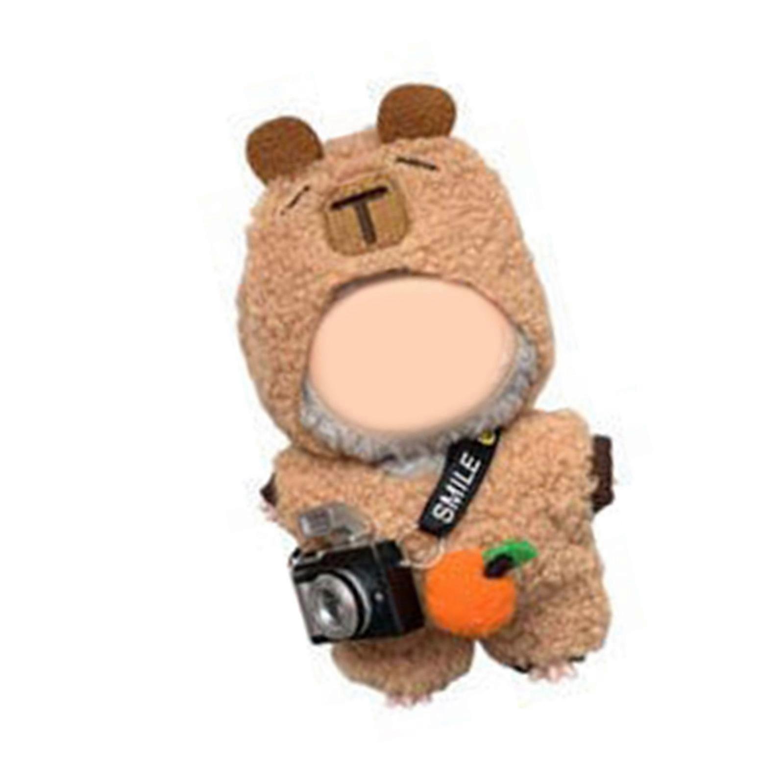 Modedocka-set för 17 cm plyschdocka, utklädningsbar tvättbar dockkostym, displaytillbehör för samlare, flerfärgad