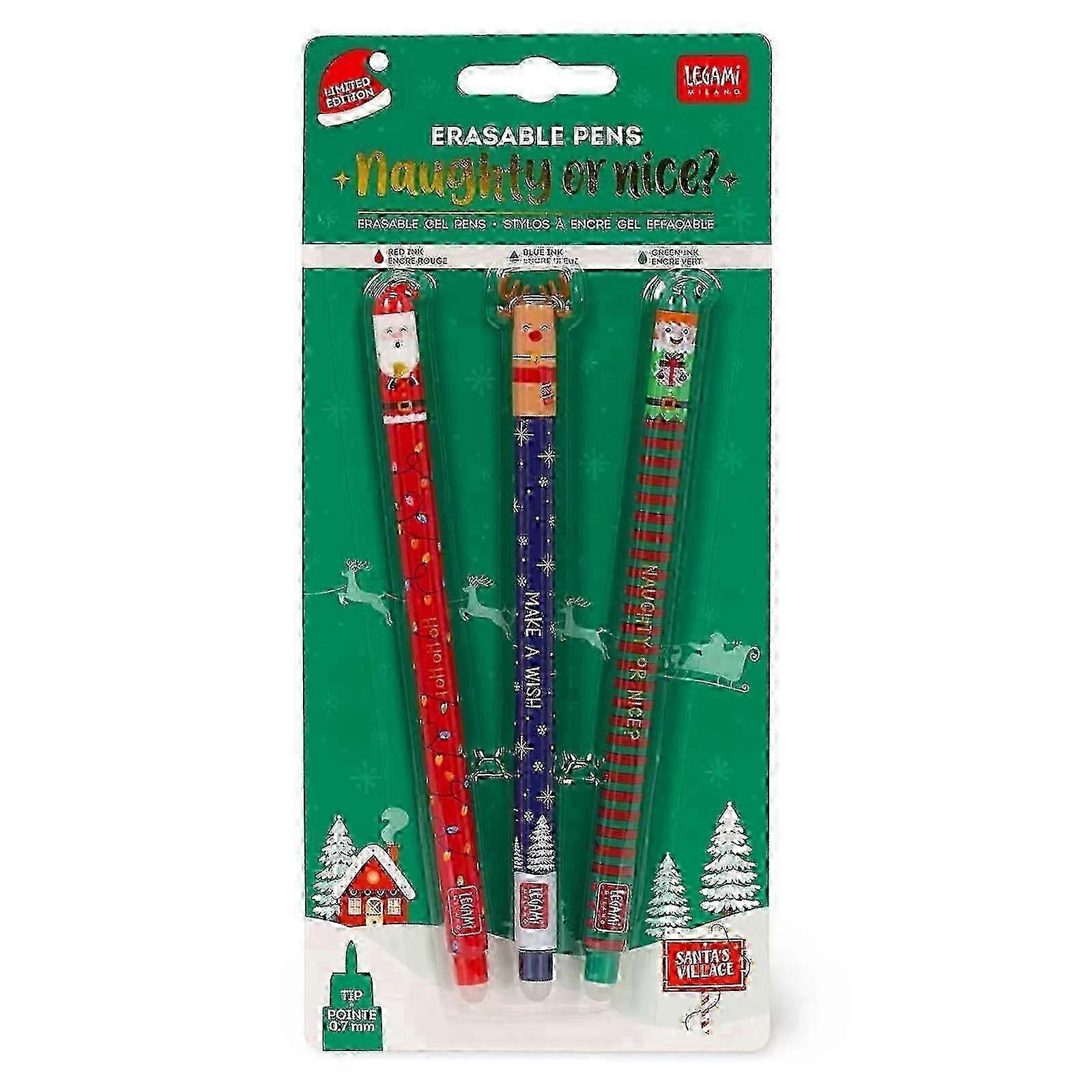 25-26 Legami julpennor, raderbara, 3-pack, nya