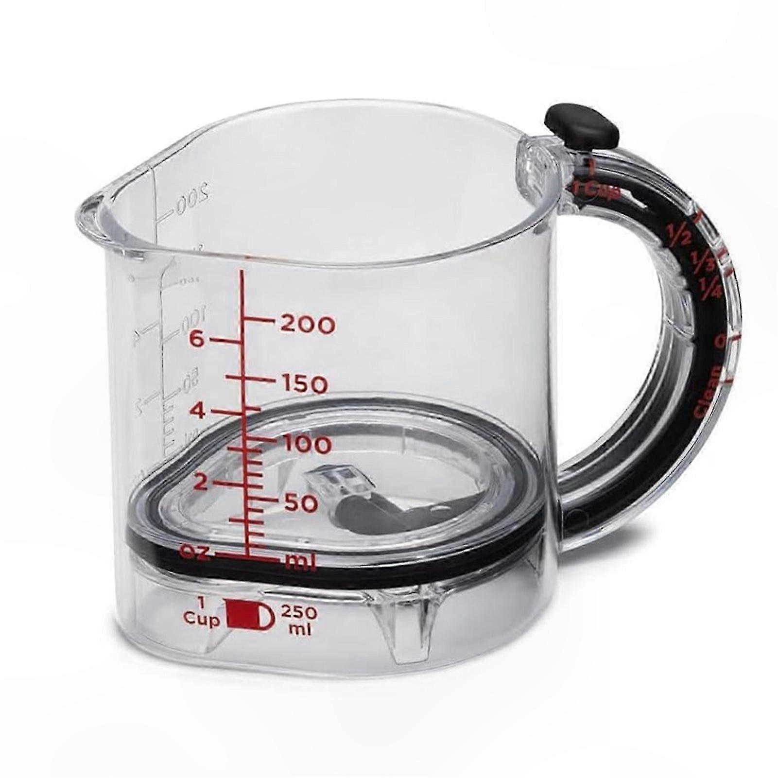 4-in-1 Adjustable Measuring Cup with Handle & Squeegee Base for Kitchen Baking