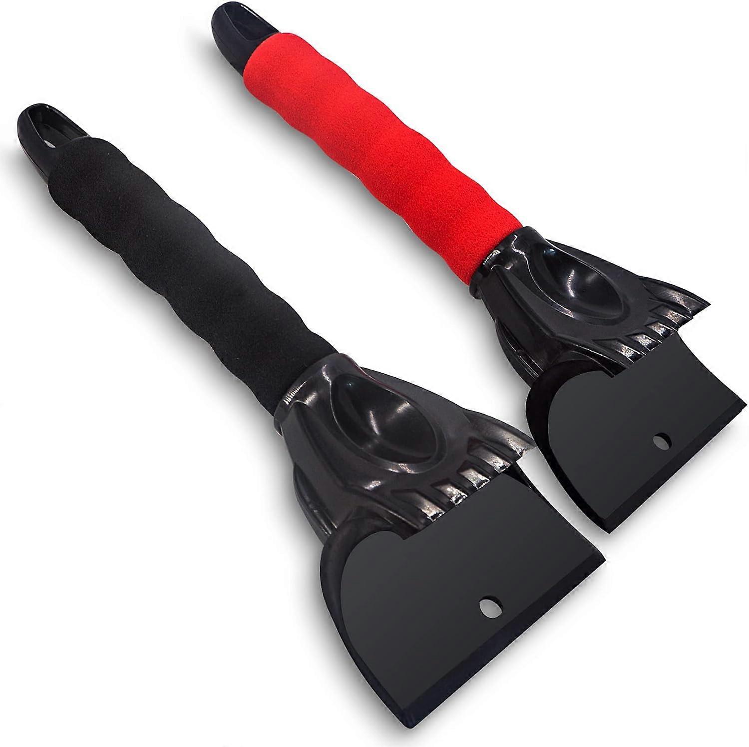 Ice Scrapers for Car Windshield - Snow Scraper , Automobile Window Defrost Squeegee for Winter, Handheld Ice & Frost Removal Cleaning Tools, 2 Pack
