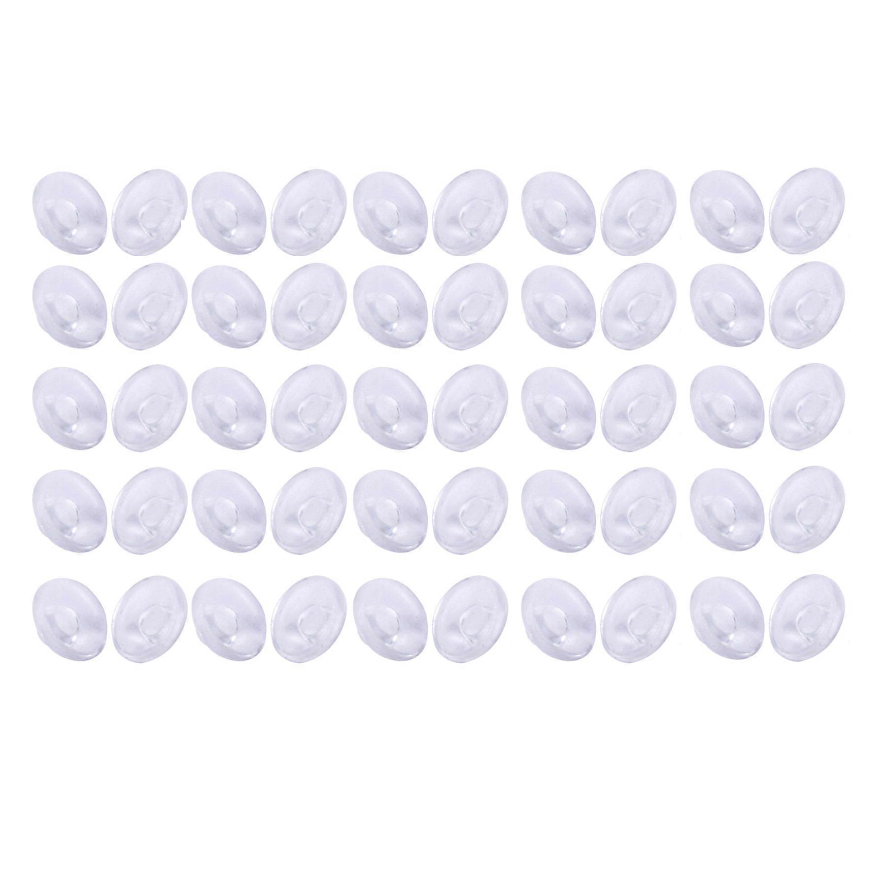 25 Pairs of Silicone Eyeglass Nose Pads Push In Round 9mm