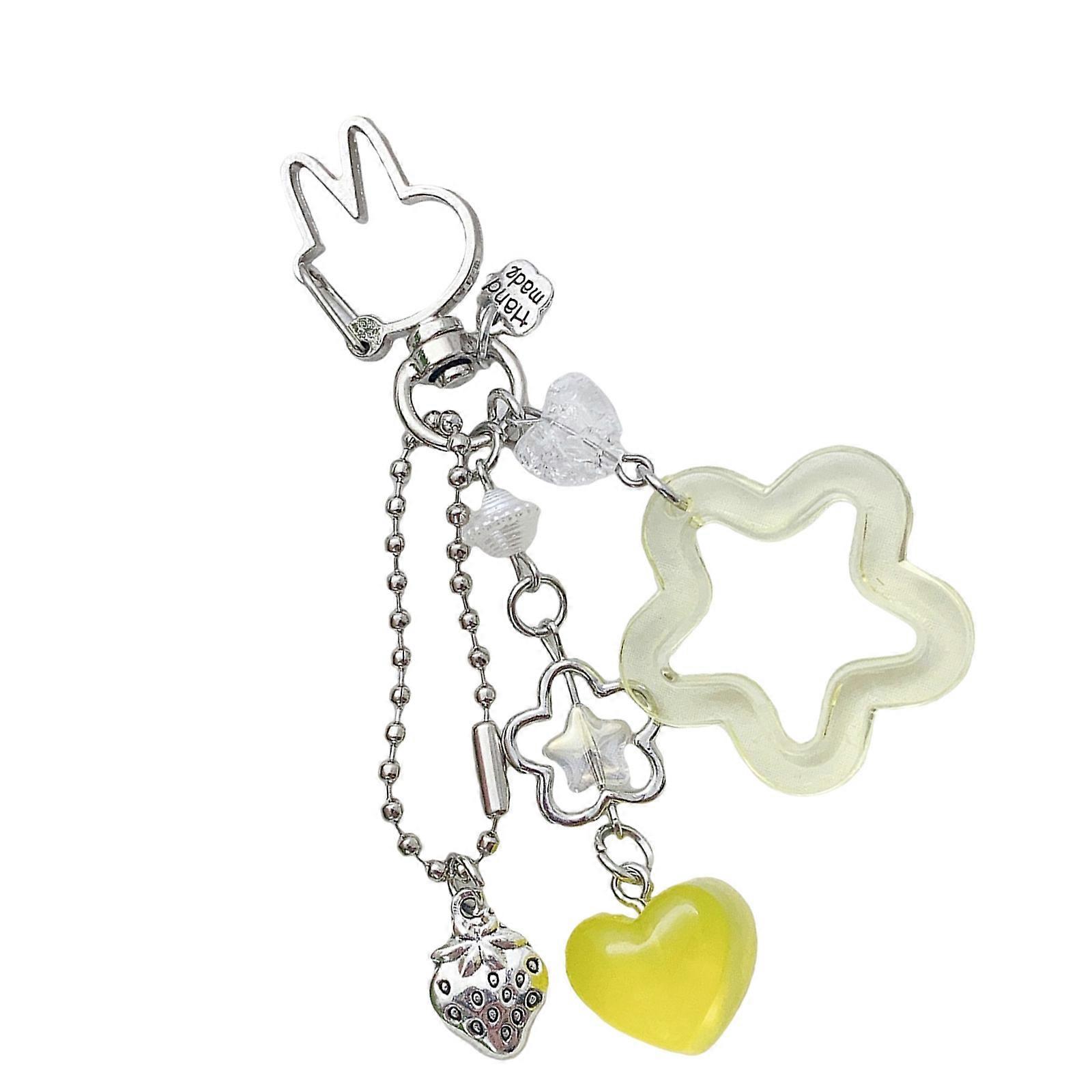Chic Miniature Star Keychain Ornament Sturdy Alloy Keyring Accessory Perfect For Adding Style To Accessories  Yellow