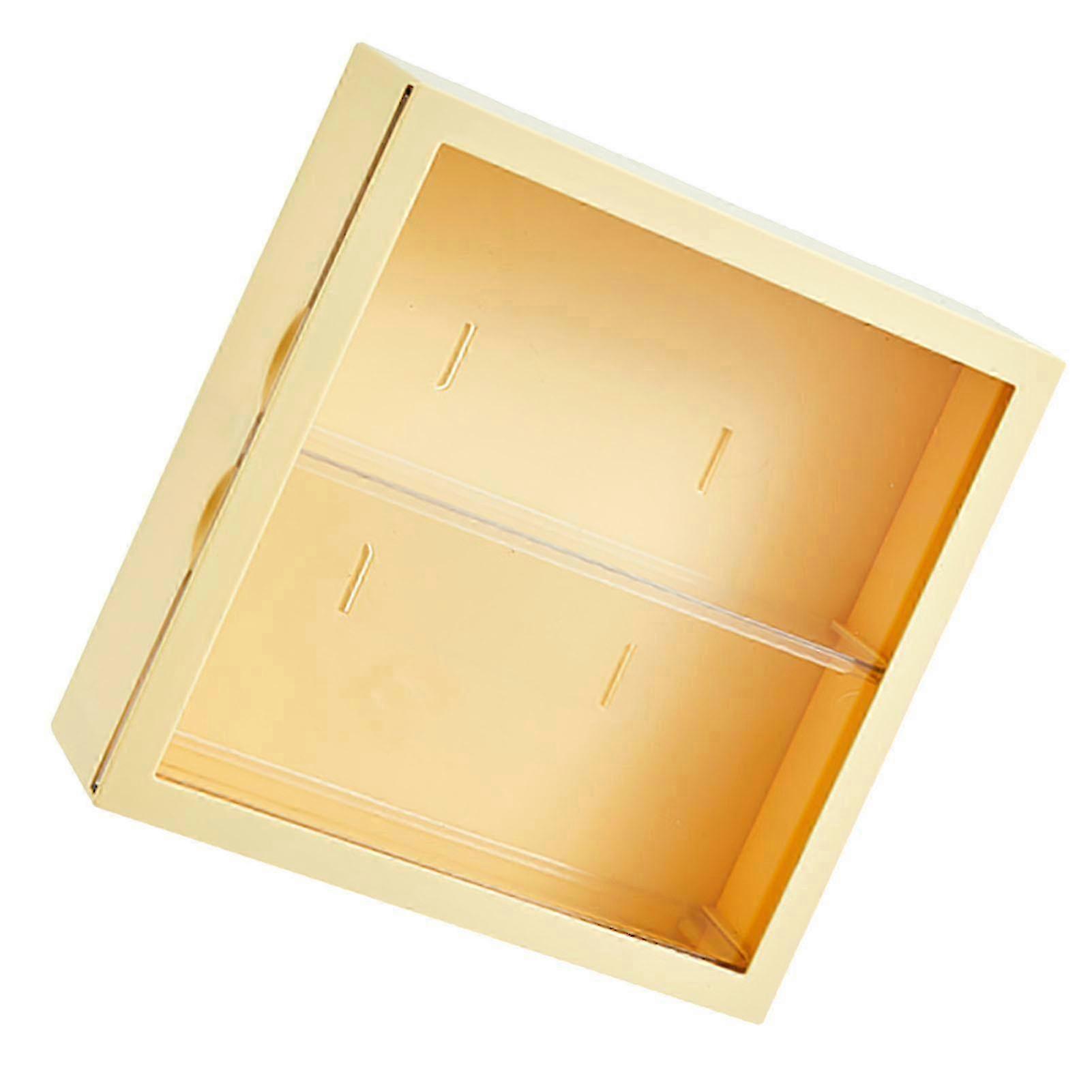 Wall Mounted Showcase Blind Box Figures Display Case Handicraft Storage Display Rack Dust Proof Doll Toy Storage Box Creamy Yellow