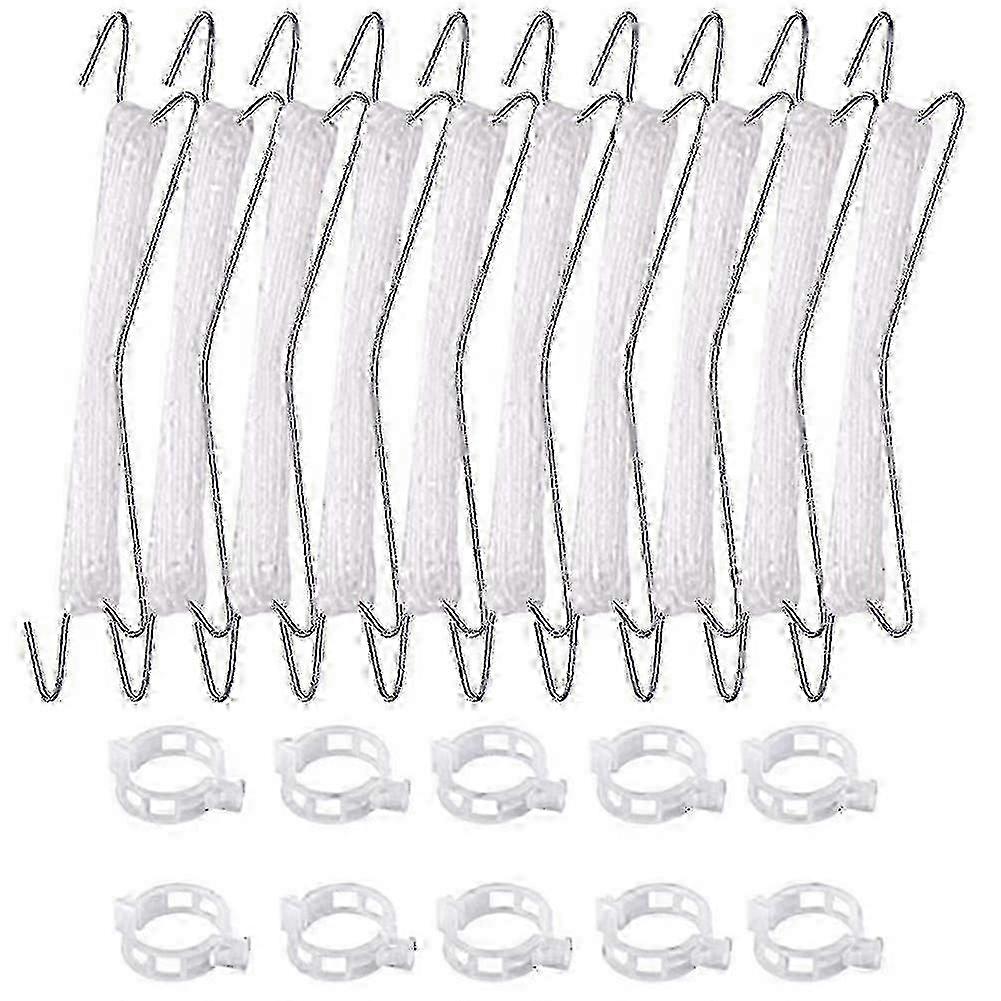 10 Pack Tomato Hooks And Tomato Clips For String, En Plant Climbing Hooks With 33ft TwiHwy