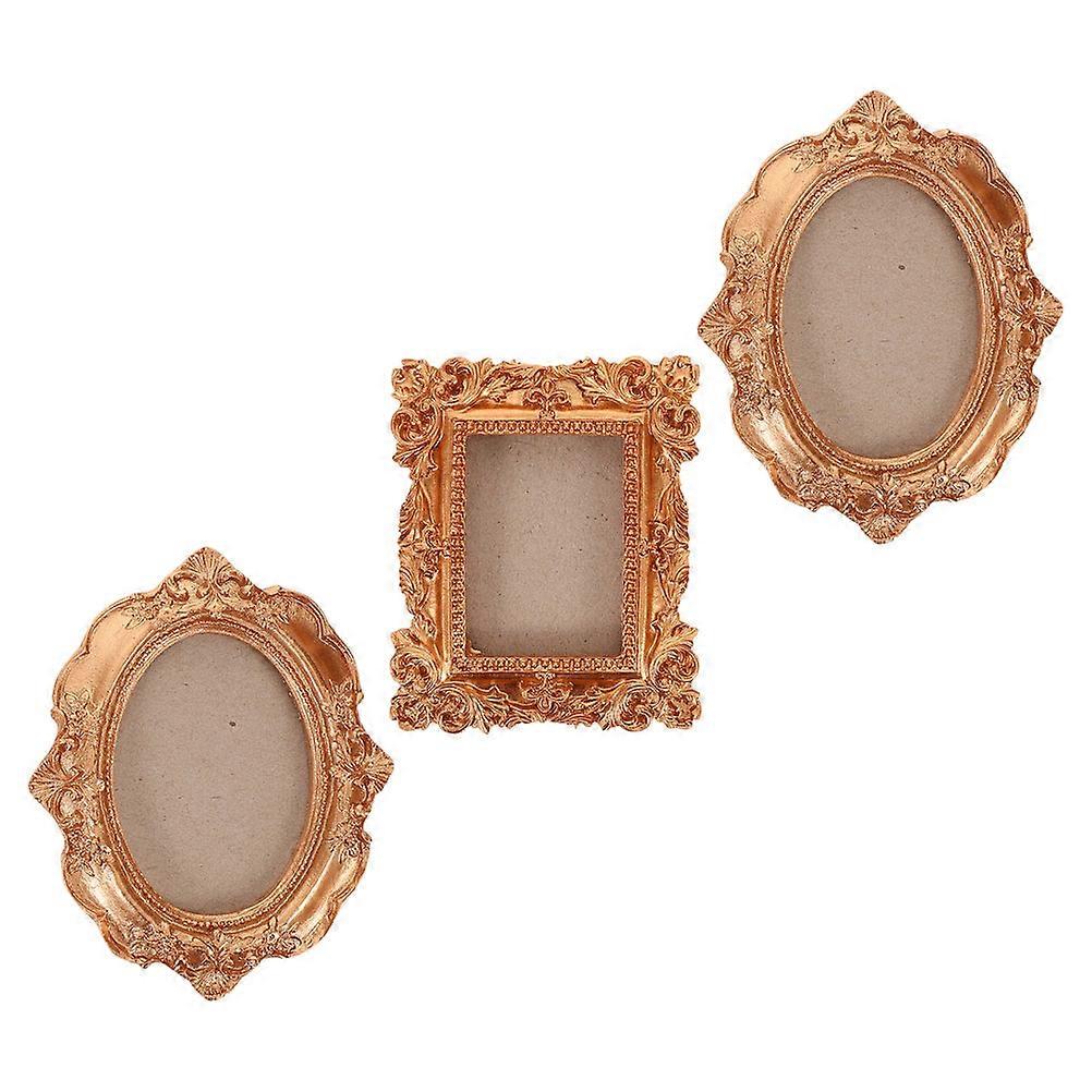 DIY Magnetic Display Photo Frames for Refrigerator 3Pcs Golden Set