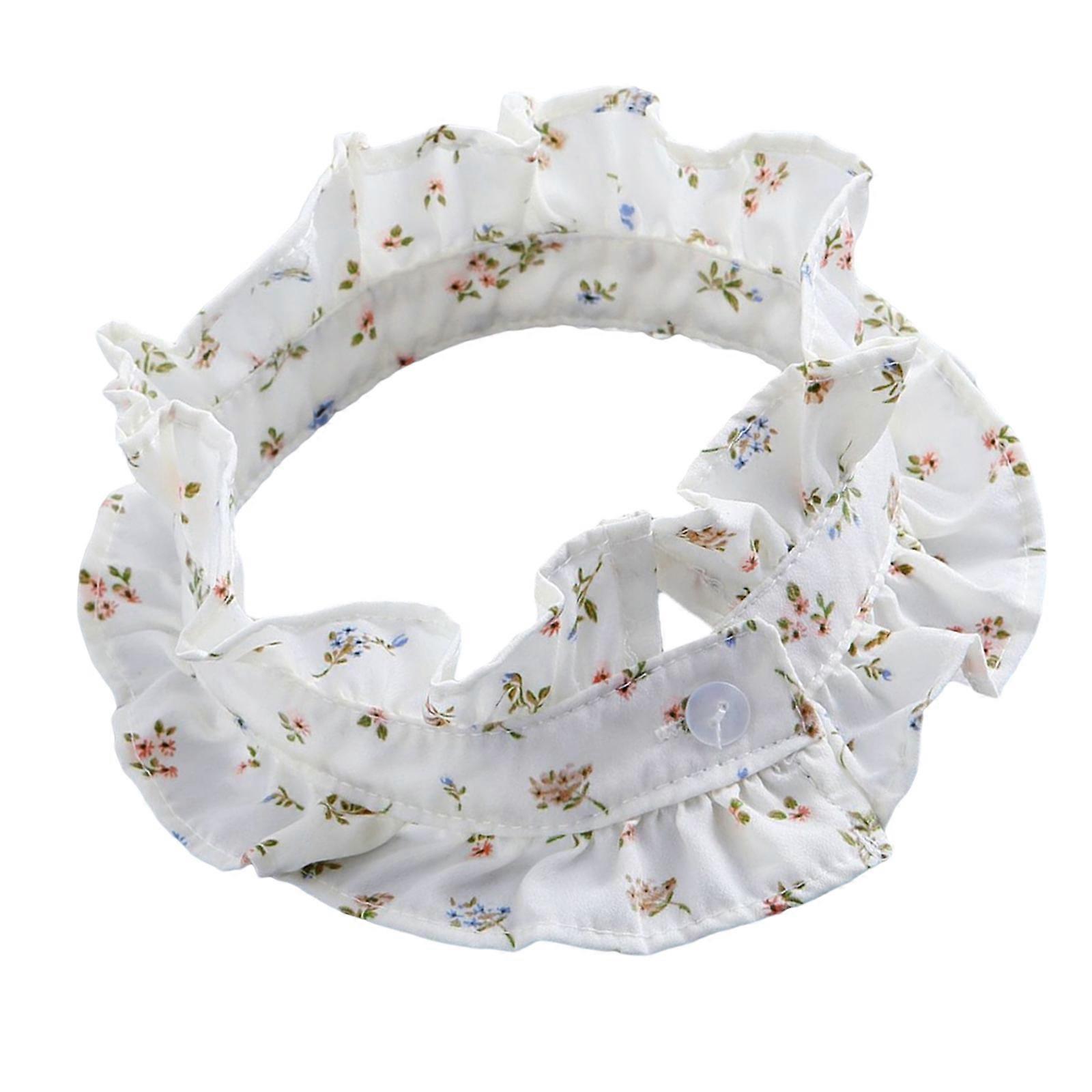 Pattern Clip On Collar With Victorian Lace Edging For Blouses And Dresses  White flowers