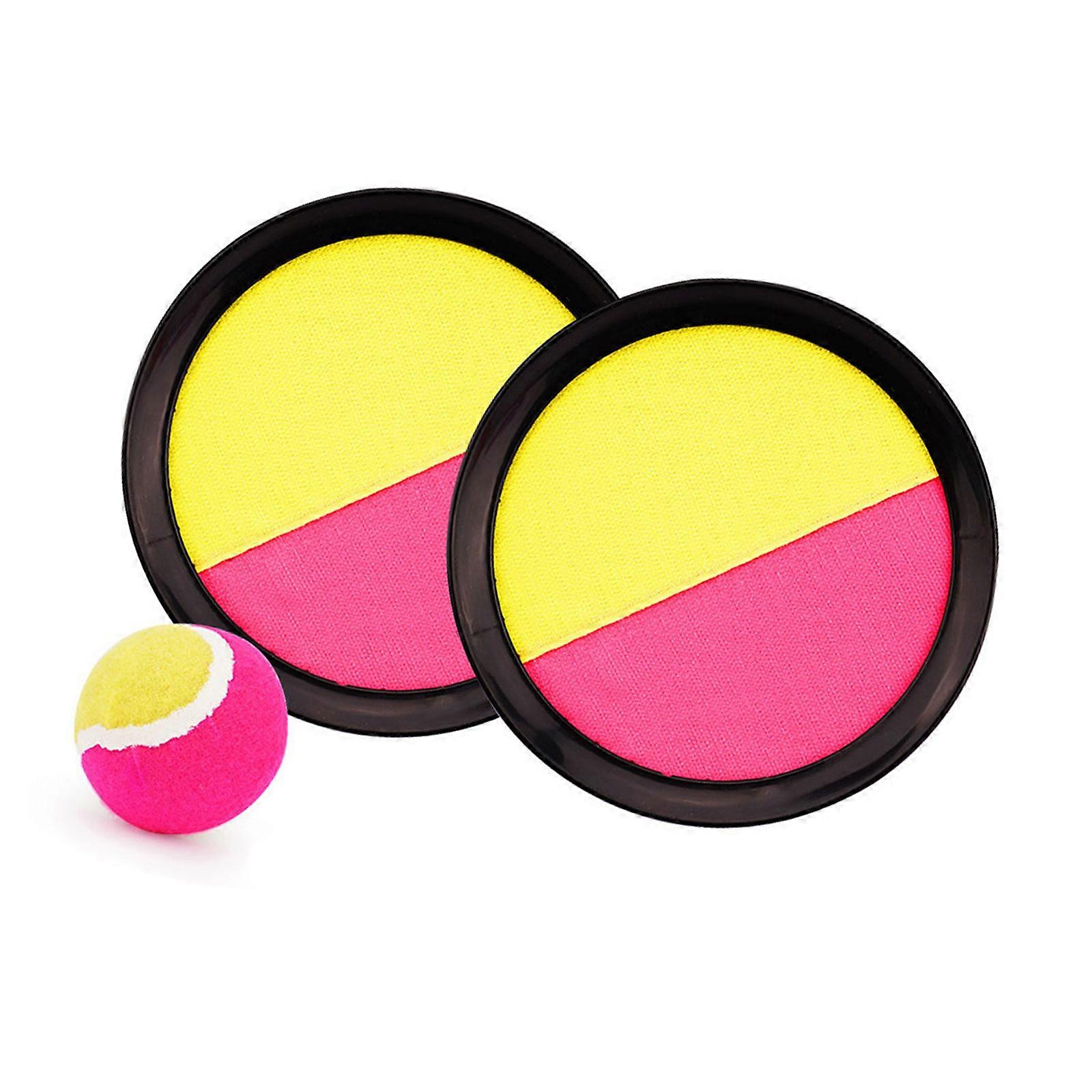 Adhesive Plate and Ball Toy For Toddler Safe Sticky Ball Training Game Family Bonding Activity Throwing Game for Party  Yellow Red