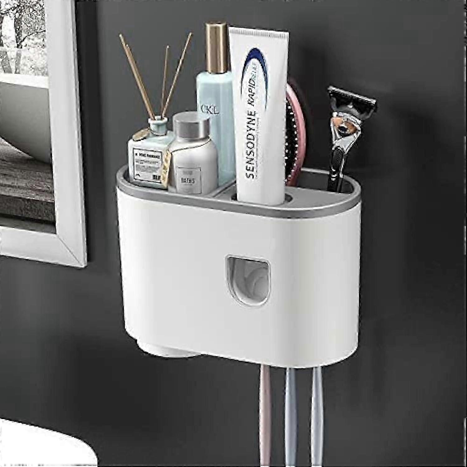 4 Toothbrush Holders Multifunction Bathroom Organizer