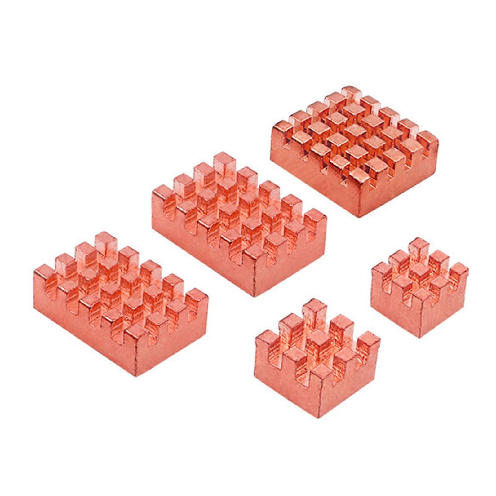Efficient Cooling Pad Copper Heatsinks 5Pcs Pack For Banana Pi OpenWrtOne Cooling Long Use for Development Board Multicolor