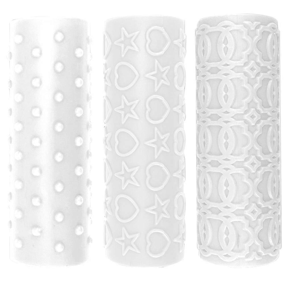 Eease Polymer Clay Rollers 3pcs Star Heart Texture Modeling Rolling Pin Jewelry Tools