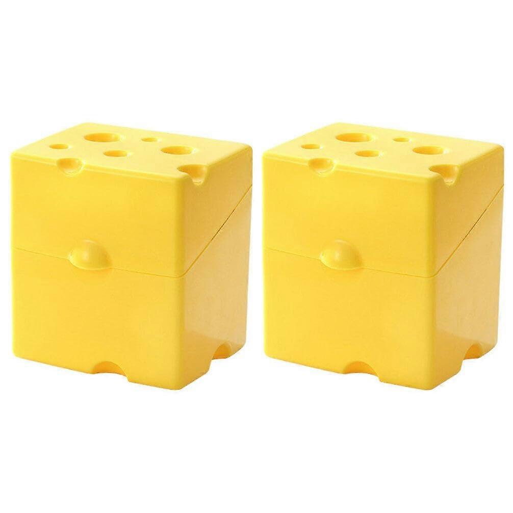 Sliced Cheese Storage Container 2 Pack with Lid for Fridge Butter Block and Cheese Slice Keeper
